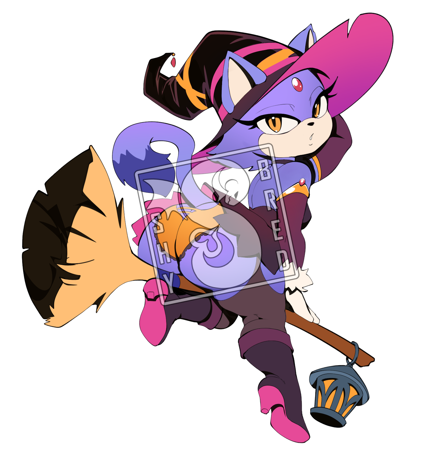 Witchy Cat Sticker by Shybred